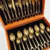 Customized Wholesale Western Gold Ring Cutlery Set 304 Stainless Steel Flatware Set