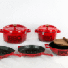 9pcs black ceramic pot service cookware set cooking with glass lid